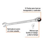 Llave combinada con matraca 8 mm x 136 mm largo, Expert - Imagen 3