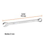 Llave combinada extralarga 12 mm x 193 mm de largo, Expert - Imagen 3