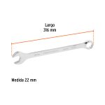 Llave combinada extralarga 22 mm x 316 mm de largo, Expert - Imagen 3