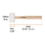 Mazo de hule 16 oz, TRUPER - Imagen 3